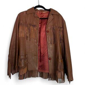 1950S VINTAGE LEATHER FRINGE JACKET